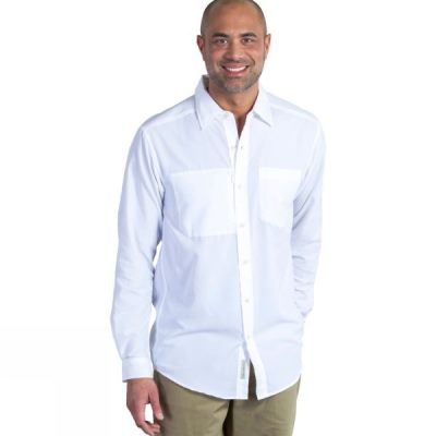 Camisa ExOfficio Corsico Manga Larga Hombre Blancas - Chile TVN946187